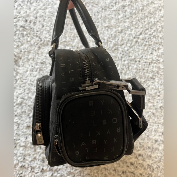 SONIA RYKIEL Signature Monogram Bag Satchel Logo Leather Hand Purse Crossbody xo - Picture 5 of 17